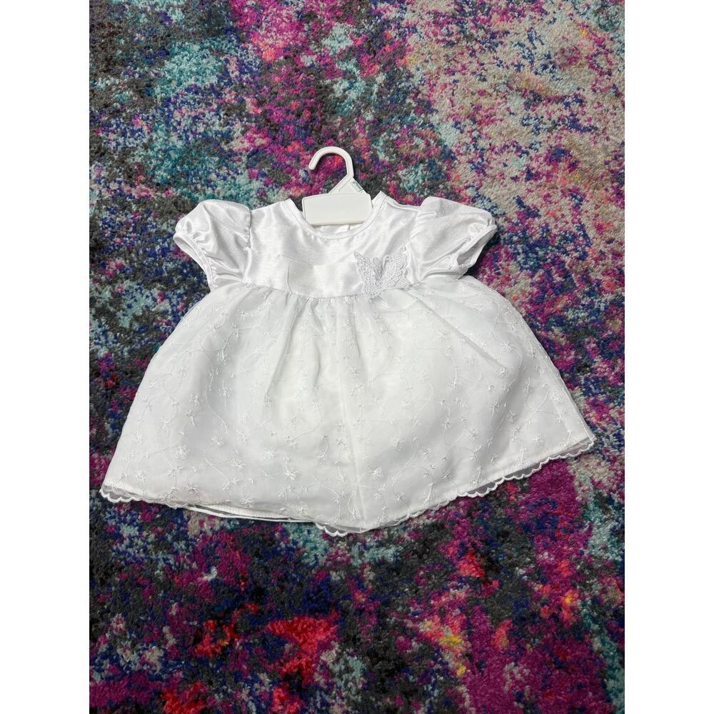 Vintage Y2K 6-9 M Girl’s Brooke Lindsay Floral Party Dress white New communion